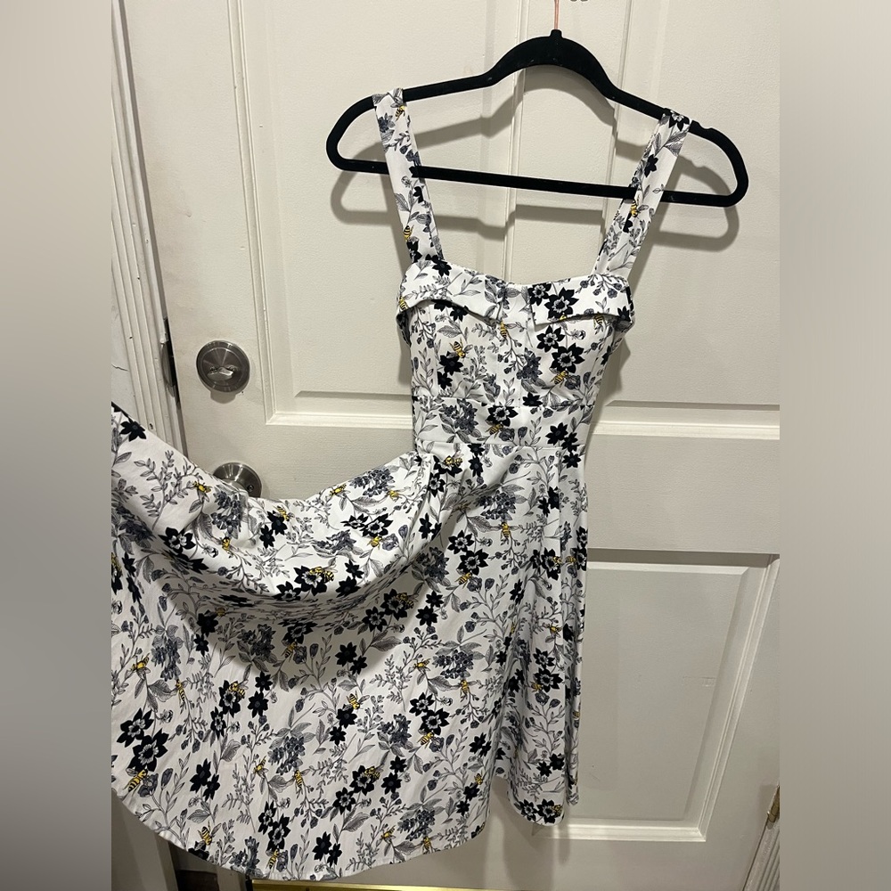 New Eva Rose Floral Vintage Pin Up Printed Fit-and-Flare Dress